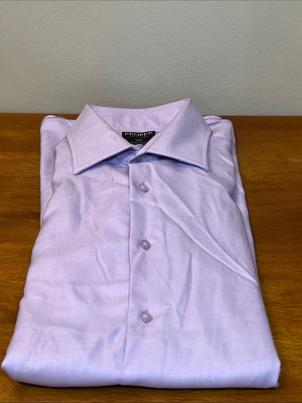 PROPER Shirtings Men's Lavender Contemporary Fit Cotton Dress Shirt XL 34-35